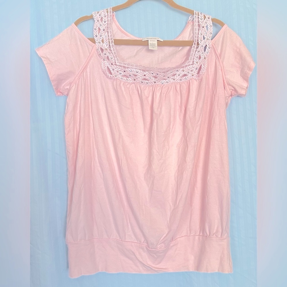 Roaman’s Womans short sleeve off shoulder summer shirt